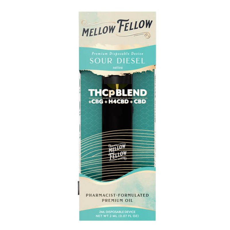 Mellow Fellow - THCP Sour Diesel 2ml   Μιας Χρήσης (Disposable) ηλεκτρονικό τσιγάρο με THCp με ελαφριά γεύση Λεμόνι