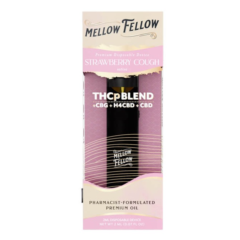 Mellow Fellow - THCP Strawberry Cough 2ml   Μιας Χρήσης (Disposable) ηλεκτρονικό τσιγάρο με THCp με γεύση φράουλας.